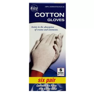 CARA Moisturizing Eczema Cotton Gloves, Small, 6 P...