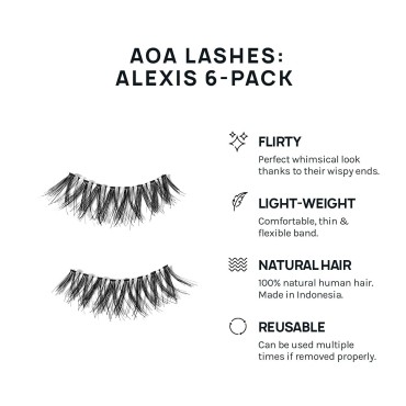 AOA Studio 6 Pairs Alexis Natural Handmade False E...