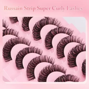 (10 Pairs) False Eyelashes Russian Strip Lashes D ...