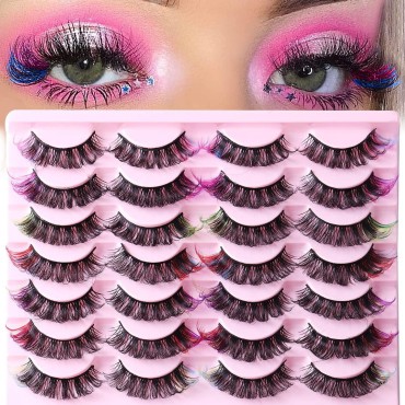 ABELYN Natural False Lashes with Color Soft and Wi...