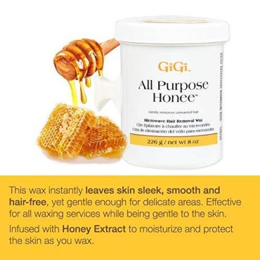 GiGi Microwave Hair Removal Wax, All Purpose Honee, with Essentials