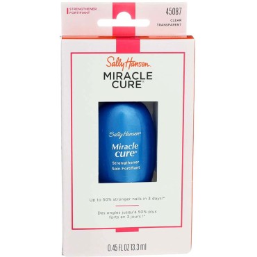 Sally Hansen Miracle Cure Strengthener Clear 0.45 Ounce (13.3ml) (2 Pack)