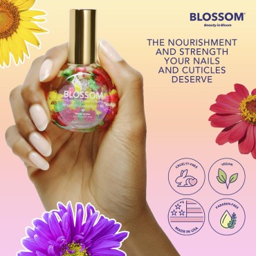 Blossom Hydrating, Moisturizing, Strengthening, Scented Cuticle Oil, Infused with Real Flowers, Made in USA, 0.92 fl. oz, Lavender