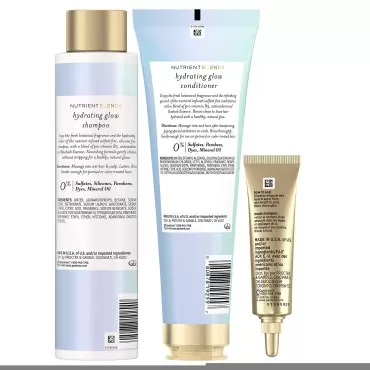 Pantene Shampoo and Conditioner Set, plus Hair Mask Rescue Shot Treatment, with Baobab Essence, Nutrient Blends Hydrating Glow, Sulfate Free