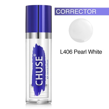 CHUSE Professional Mixing Corrector Pigment - Permanent Mixing Corrector Makeup - High Retention - Colours Heal True to Tone - L406 Pearl White, 0.35oz