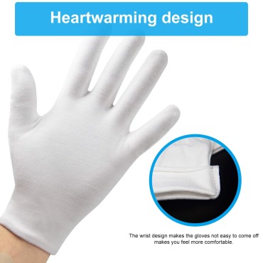 5Pairs(10Pcs) Moisturizing Gloves Overnight, Cotton Gloves for Dry Hands Eczema,White Cotton Gloves for Men and Women,Washable SPA Cotton Inspection Gloves, One Size Fit Most Cloth Gloves…