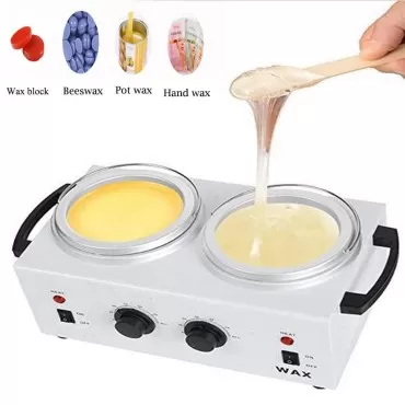Lolicute Double Wax Warmer,Double Wax Warmer Professional Electric Heater Dual Hard Hot Facial Skin Equipment SPA 110V USA Shipping