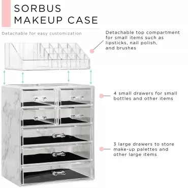 Sorbus Clear Cosmetic Makeup Organizer - Make Up &...