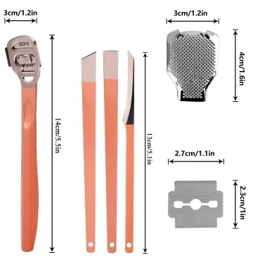 Gydandir 26 Pieces Pedicure Callus Shaver Sets, Including 1 Callus Shaver, 2 Foot File Heads, 20 Replacement Blades and 3 Hard Skin Remover Scraper Pedicure Tool for Hand Feet(Rose Gold)