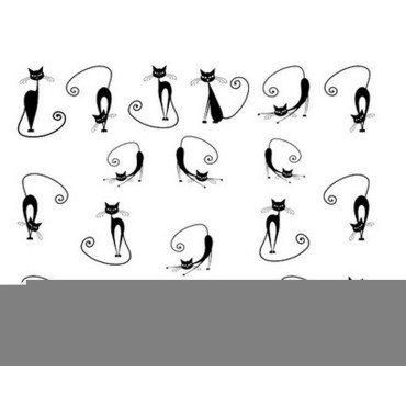 6 PCS Stylish Black Cat Image Nail Art Sticker Nai...