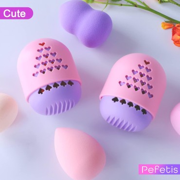 Pefetis Makeup Sponge Holder, Silicone Beauty Blen...