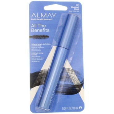 Almay One Coat Multi-Benefit Mascara, Blackest Bla...