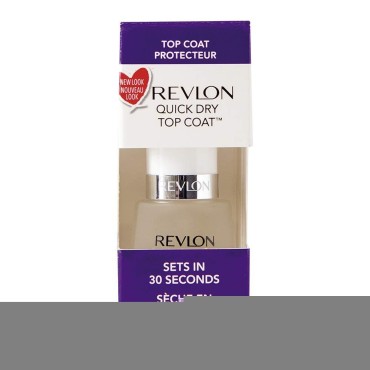 Revlon Top Coat Nail Polish, Quick Dry Nail Polish, Chip Resistant & Longwear Formula, High Shine Finish, Quick Dry Top Coat, Clear, 0.5 Fl Oz