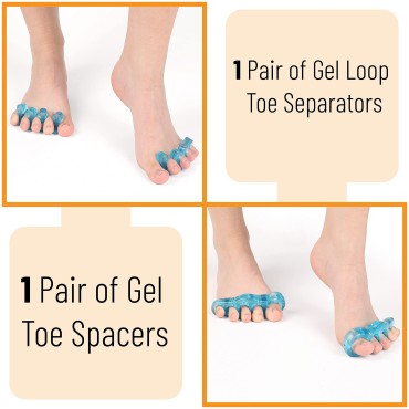 DR. JK- ToePal Gel Toe Separator, 2 Pairs, Toe Spa...