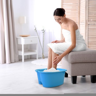 Mantello Foot Bath, Extra Large, Foot Soaking Tub - Pedicure Bowl - Foot Soak Tub (Blue)