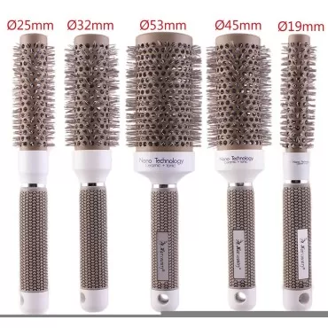 Round Thermal Brush Set, Professional Nano Ceramic & Ionic Barrel Hair Styling Blow Drying Curling Brush, 5 Different Sizes