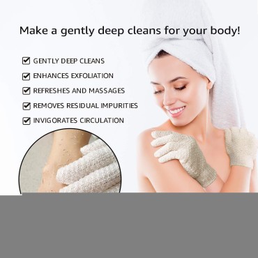 Evridwear Exfoliating Gloves for Shower, 100% Nylo...