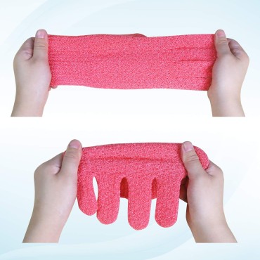 Evridwear Exfoliating Gloves for Shower, 100% Nylo...