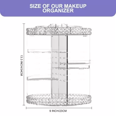 360 Rotating Makeup Organizer Large Capacity Cosme...