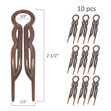 Good Hair Days Hair Pins - Plastic, U-shaped Magic Grip Hairpins, Strong Durable Pins For Fine, Thick & Long Hair, Hair Styling Accessories, Set of 10 (Black)
