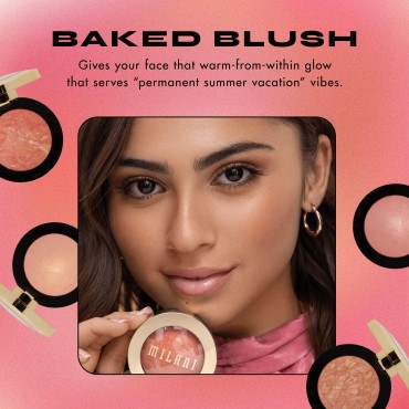 Milani Baked Blush - Berry Amore (0.12 Ounce) Cruelty-Free Powder Blush - Shape, Contour & Highlight Face for a Shimmery or Matte Finish
