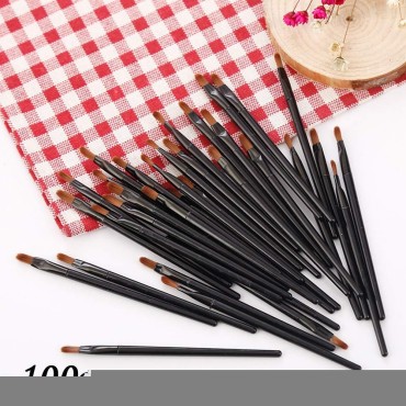100 Pieces Disposable Lip Brushes Multifunctional Beauty Makeup Brush Lipstick Gloss Eyeshadow Applicator Smudge Cosmetic Tool Set