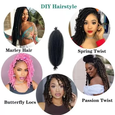 Paraglame Marley Hair 36 Inch Pre-Separated Springy Afro Twist Hair, Marley Twist Braiding Hair for Faux Locs, Spring Twist Wrapping Hair For Black Women (5Packs,1B)