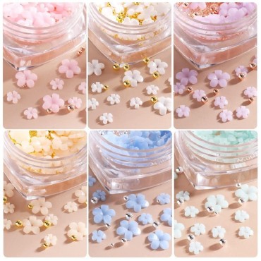 3D Flower Nail Charms, 2 Boxes Variable Color Flow...