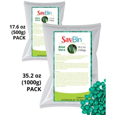 SAVBIN Aloe Vera Hard Wax Beans (Aloe Vera - 2.2 LBS (1000 grams))