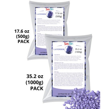 SAVBIN Lavender Hard Wax Beans (Lavender - 2.2 LBS (1000 grams))