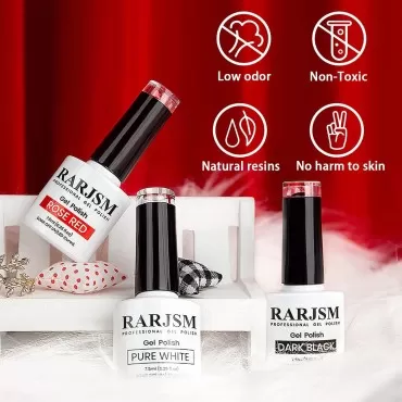 RARJSM Black White Gel Nail Polish Red Nail Polish...