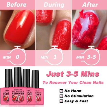 4 Pack Gel Nail Polish Remover,Gel Polish Remover ...