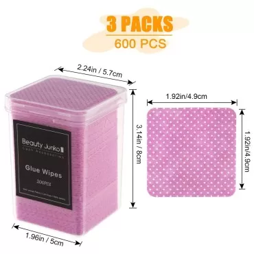 Lint Free Nail Wipes, 600 PCS Eyelash Extension Gl...