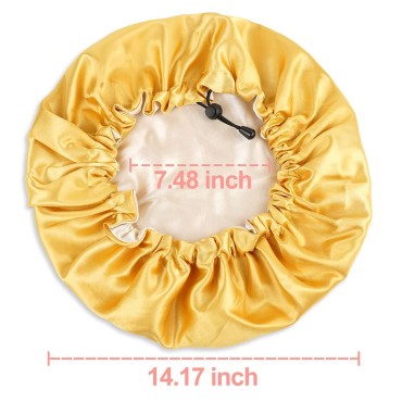 CHORHA Satin Sleep Cap,Double-Sided Adjustable Sle...