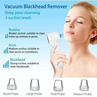 UMICKOO Facial Cleansing Brush,Rechargeable Face Scrubber with LCD Screen,IPX7 Waterproof 3 in 1 Blackhead Remover Vacuum for Exfoliating,Massaging and Deep Pore Cleansing