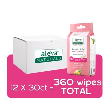 Aleva Naturals Bamboo Baby Hand and Face Wipes, Na...