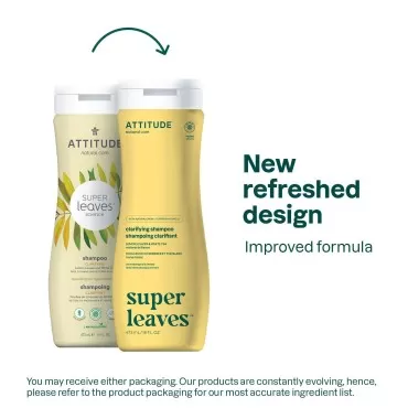 ATTITUDE Clarifying Shampoo, EWG Verified, Plant- and Mineral-Based Ingredients, Vegan and Cruelty-Free, Lemon Leaves and White Tea, 16 Fl Oz