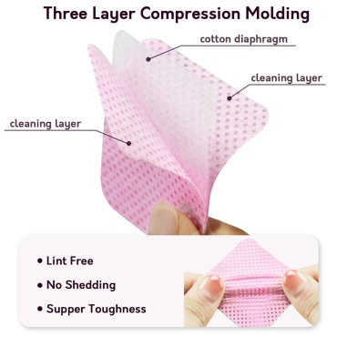 1100PCS Lint Free Nail Wipes Pink, Glue Wipes Lash...