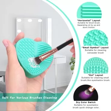 Unaone 2 Pcs Makeup Brush Cleaning Mat, Cosmetic B...