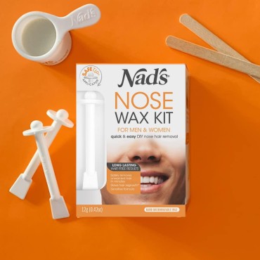Nad's Nose Wax Kit for Men & Women - Waxing Kit for Quick & Easy Nose Hair Removal, 12g / 0.42oz