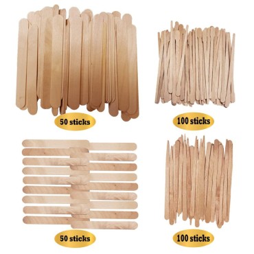 DOSIMIIN 4 Style Assorted Wooden Waxing Sticks 300 pack, Hair Removal Sticks Applicator,Spatulas, For Brazilian waxing and Eyebrow and Small to Large area