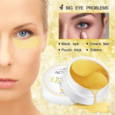 30 Pairs Under Eye Treatment Patches,24k Gold Under Eye Mask for Wrinkles,Puffy Eyes & Bags,Dark Circles,Under Eye Gel Pads,Eye Mask with Hyaluronic Acid