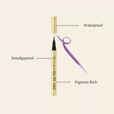 EPILYNX by Dr. Liia Long Lasting Waterproof Liquid Eyeliner with Precision Tip | Gluten and Allergen Free, Vegan Eyeliner Pencil |2mL| Shimmer Royal Purple