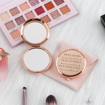 Dyukonirty Friendship Gifts for Women Friends Rose Gold Compact Makeup Mirror Travel Mirror Unique Friendship Gifts for Friend Thanksgiving Birthday Wedding Christmas Graduation Ideas Mirror