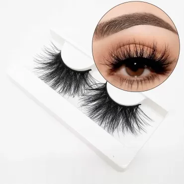 Veleasha-48A 25mm Lashes Strip 5D Mink Hair High Volume Thick Dramatic Style Long Length Cruelty-free and Reusable/False Eyelashes
