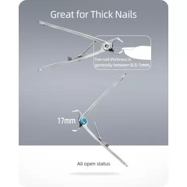 EBEWANLI Toenail Clippers for Thick Nails, 17mm Wide Jaw Opening Extra Large Toenail Clippers for Seniors Thick Toenails or Tough Fingernail, Heavy Duty Thick Toenail Clippers for Men, Women, Adult