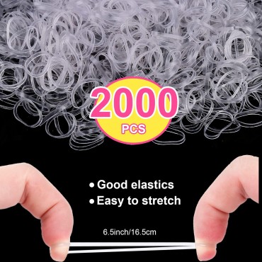 2000 PCS Mini Small Rubber Bands for Hair, Tiny Cl...