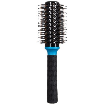 ForPro Expert Stylist Choice Dual Nylon & Vegan Bristle Hair Brush, 100% Heat Resistant, Silicone Ergonomic Handle, 2