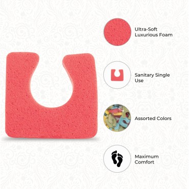 ForPro Sole Toe Separators, Assorted Colors, Individual Pedicure Toe Separators, 1” W x 1” L, 144-Count