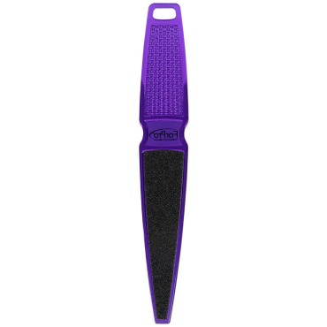 ForPro Pedicure Paddle Foot File, Disposable Foot Files for Heels, 120/180 Grit, Purple, 10” L, Pack of 12